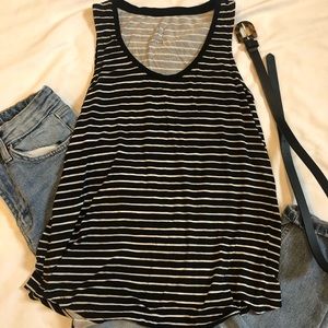 Black and White Striped Target Tank Top